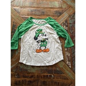 Women's Disney Store St Patrick's Day Mickey Mouse Raglan Short Size 1X